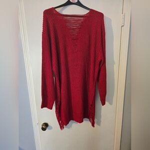 Ashley Stewart distressed sweater
